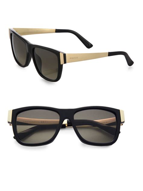 gucci chaise longue 54mm rectangular sunglasses|gucci men's square sunglasses black.